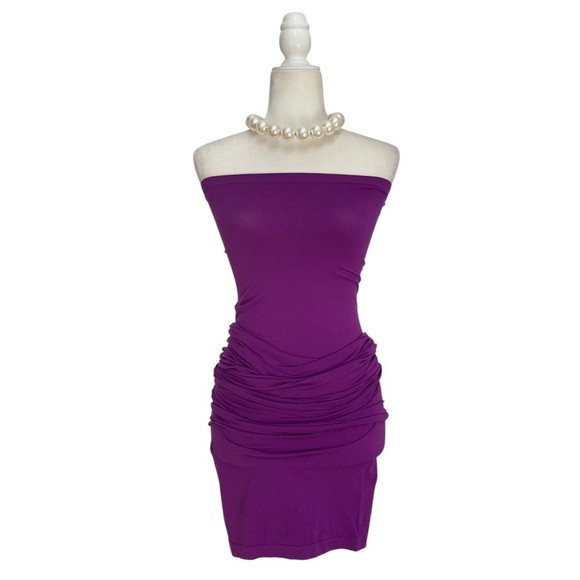 Wolford Fatal Dress Maxi Stretch Tube Dress Versatile in Magenta Hot Pink Purple - Picture 10 of 14